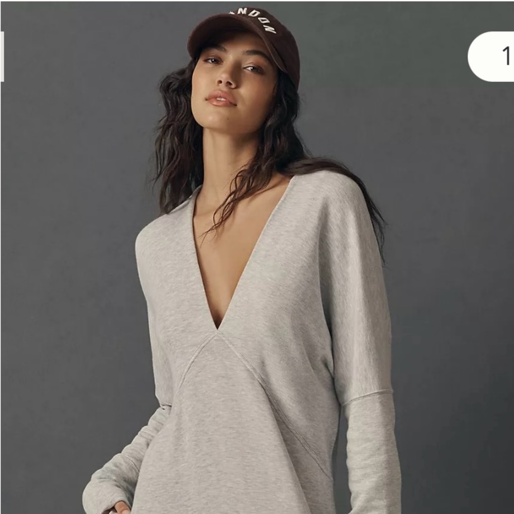 Daily Practice by Anthropologie Long-Sleeve V-Neck Dress